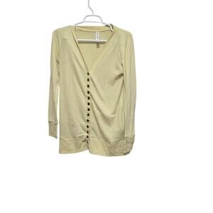 Zenana Outfitters Yellow Snap Button Cardigan Women’s Size M